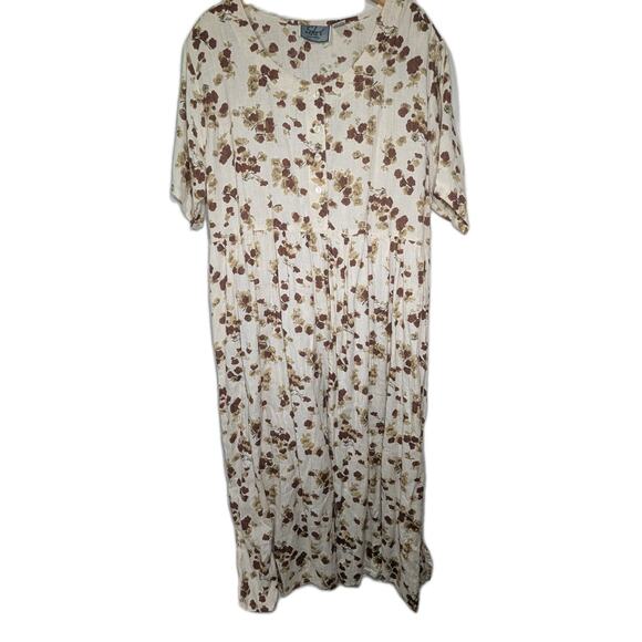 Vtg Select Floral Button Front Maxi Dress 3X Cottagecore Prairie Grunge 90s - Picture 6 of 8